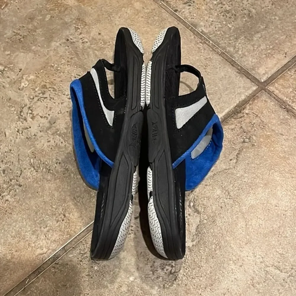 AFTCO Black & Blue Thong Angler Sandals Mens Size 7 Summer Travel Beach